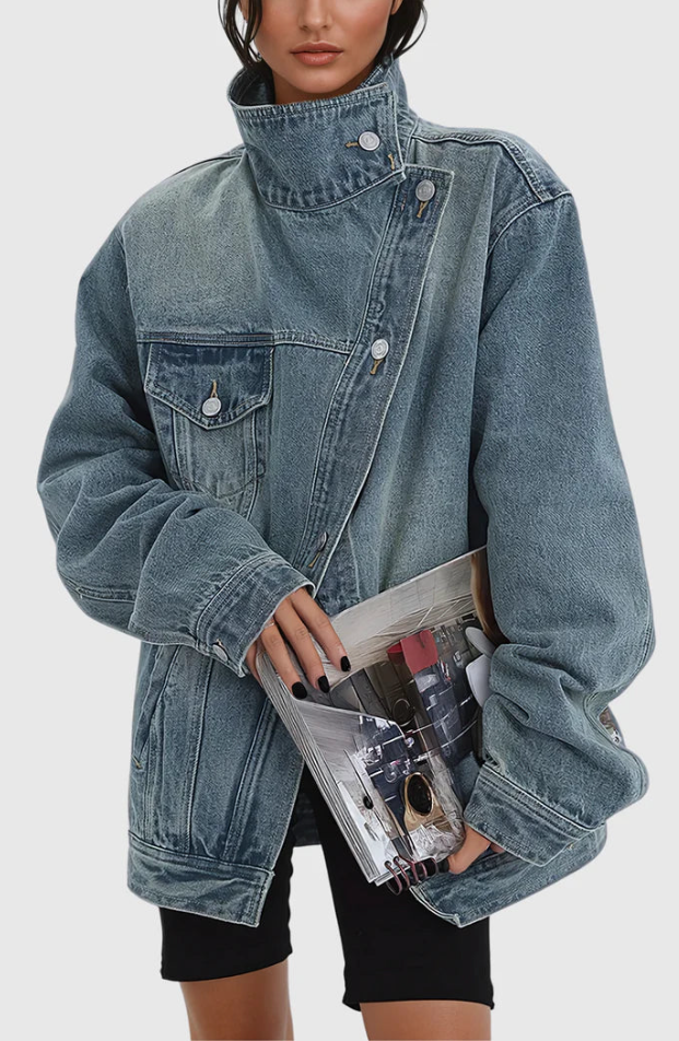 Artistic Hand-Painted Statement Denim Jacket