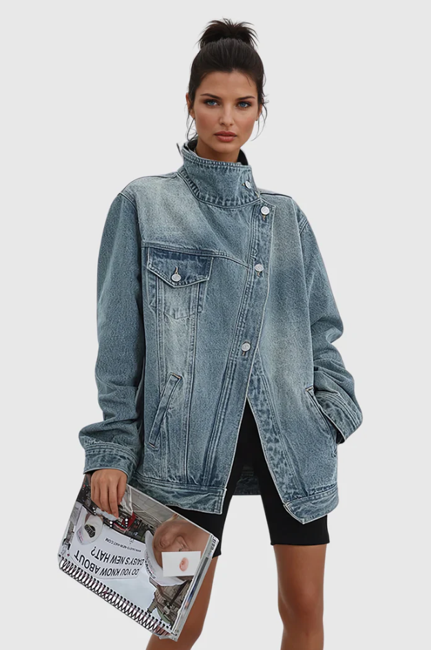 Artistic Hand-Painted Statement Denim Jacket
