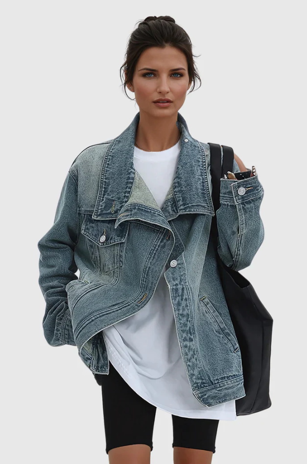 Artistic Hand-Painted Statement Denim Jacket