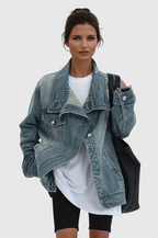 Artistic Hand-Painted Statement Denim Jacket