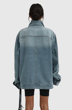 Artistic Hand-Painted Statement Denim Jacket