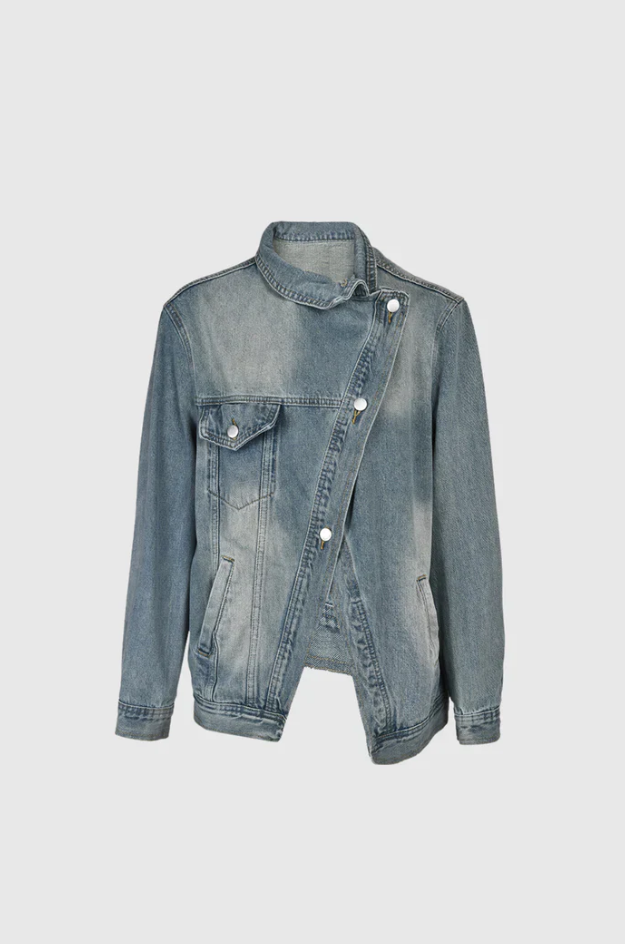 Artistic Hand-Painted Statement Denim Jacket