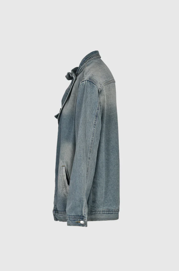 Artistic Hand-Painted Statement Denim Jacket