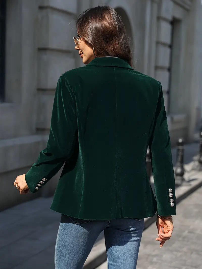 Elegant Velvet Tailored Evening Blazer