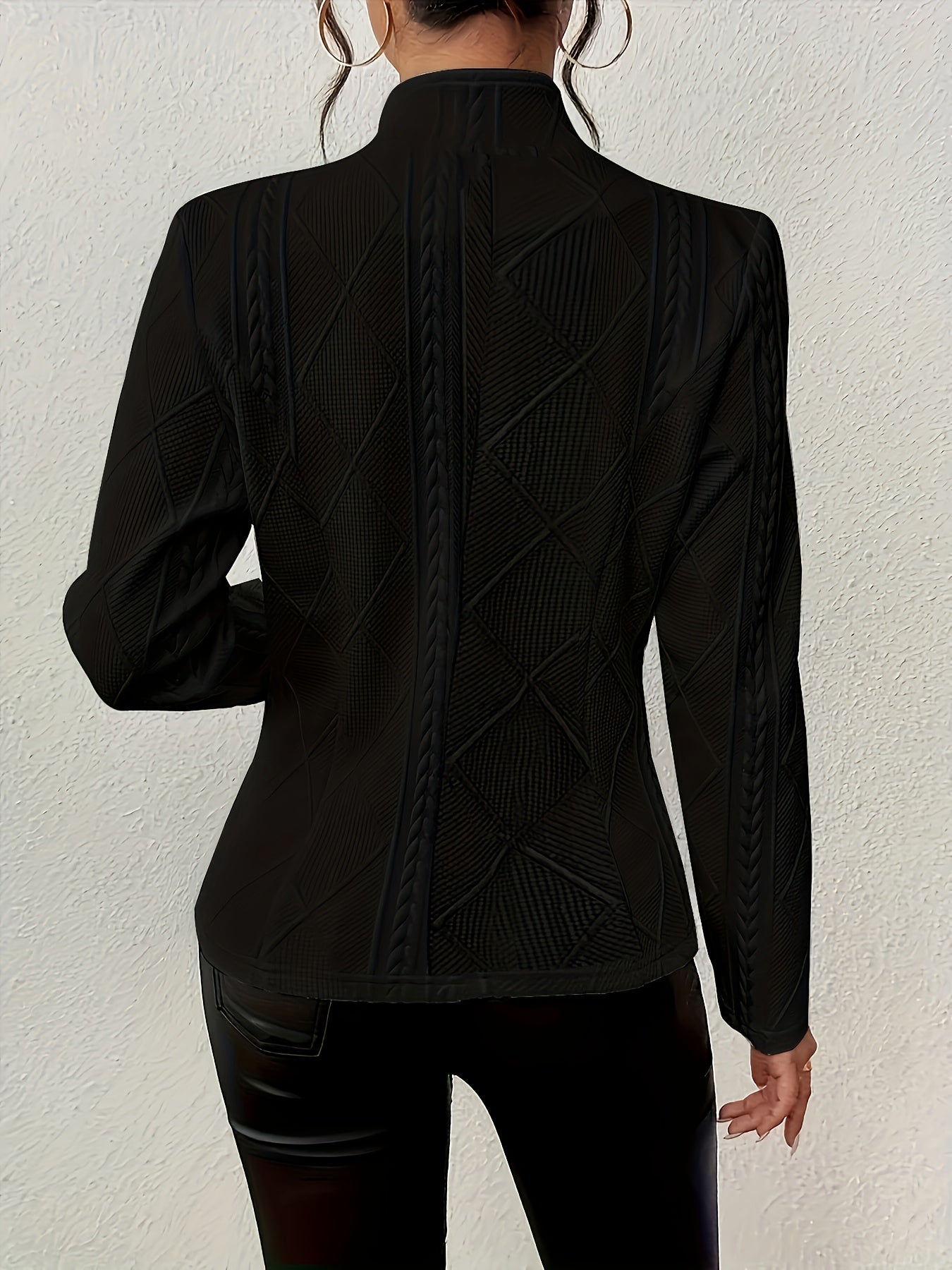 Elegant Long-Sleeve Draped Open Jacket