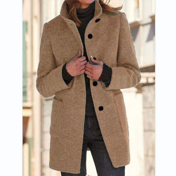 Retro Buttoned Stand Collar Windbreaker