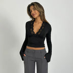 Women's Sleeve Eyelet Lace Top