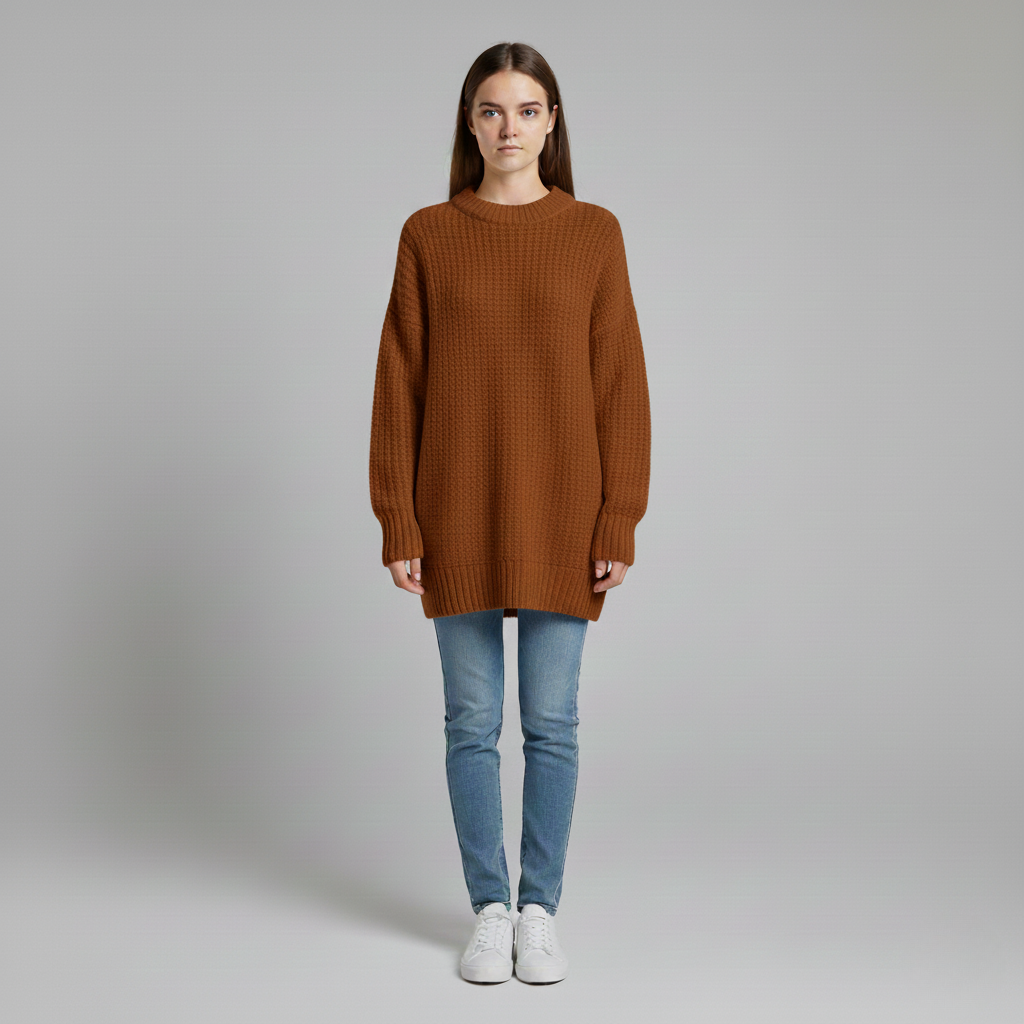 Oversized Knit Crew Neck Sweater