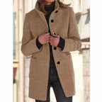 Retro Buttoned Stand Collar Windbreaker