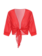 Lightweight Tie-Front Open Blouse