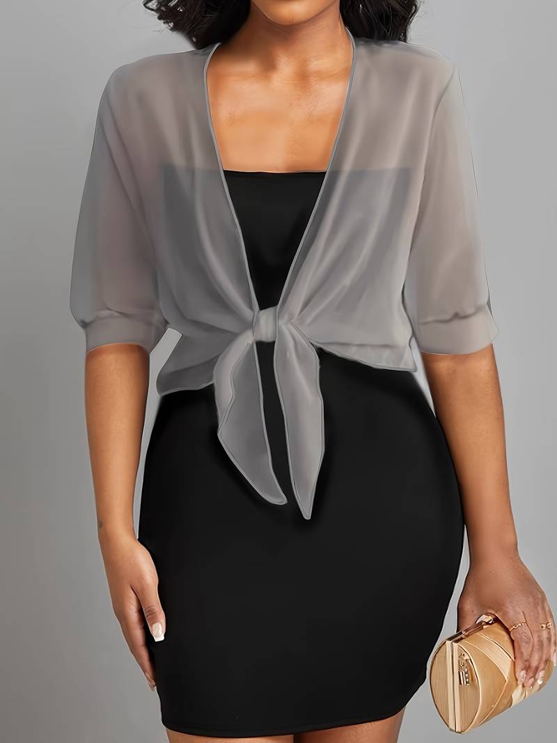 Lightweight Tie-Front Open Blouse