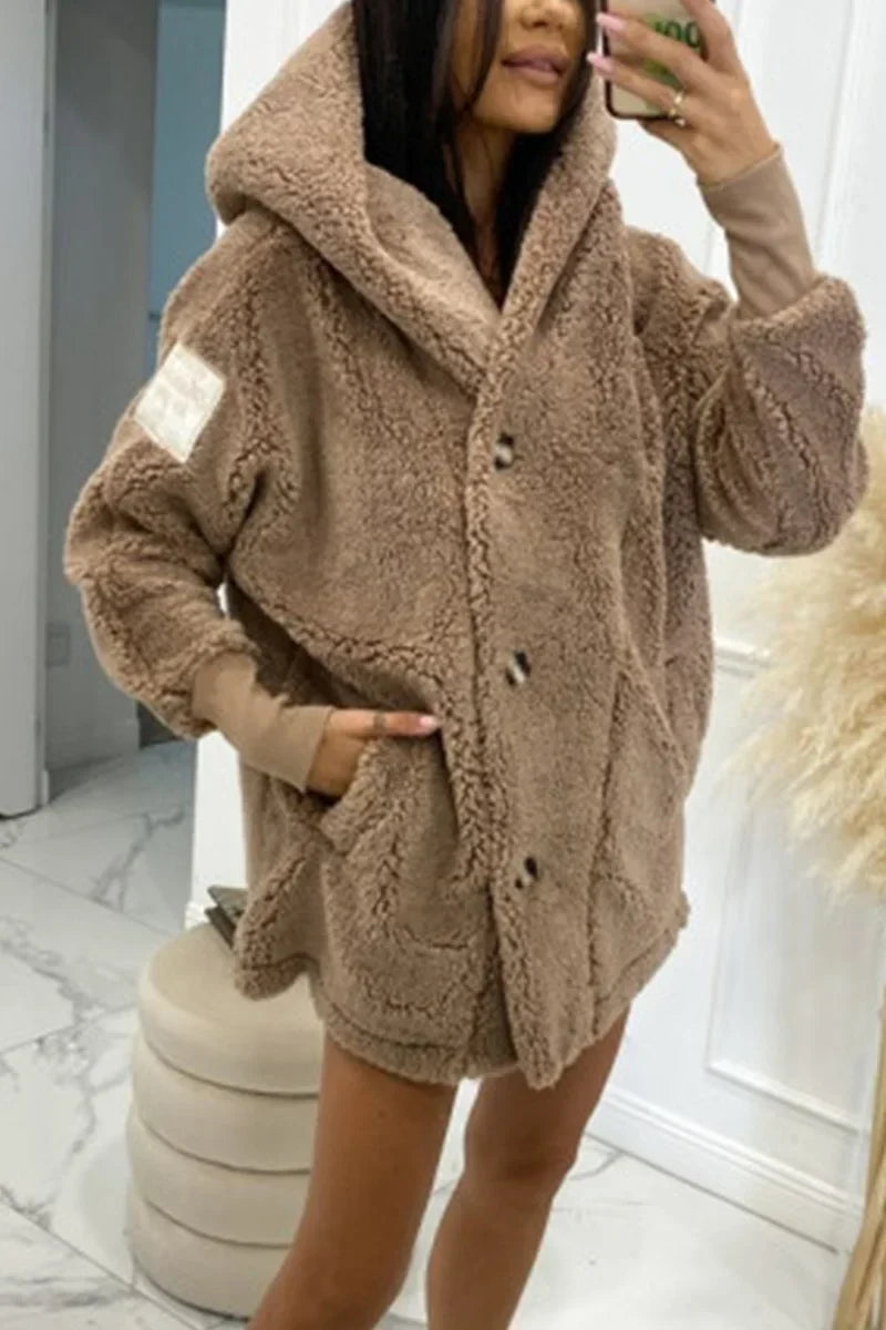 Plush Fleece Hooded Warm Jacket