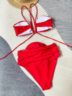 Women's Bikini with Floral Details and Strappy Design