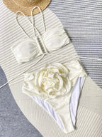 Women's Bikini with Floral Details and Strappy Design