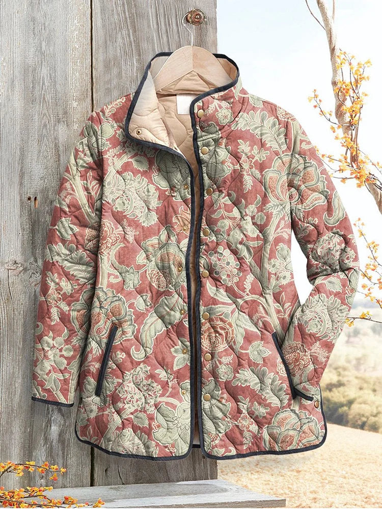 Vintage Floral Print Casual Jacket
