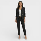 Double-Breasted Gold Button Blazer Suit