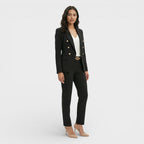 Double-Breasted Gold Button Blazer Suit