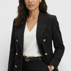 Double-Breasted Gold Button Blazer Suit