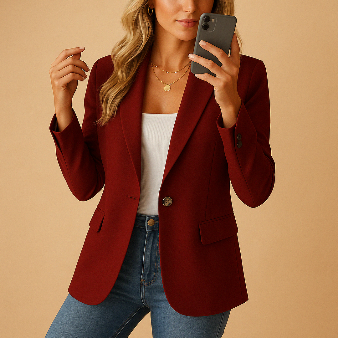 Fitted Long Blazer – Structured Formal Blazer