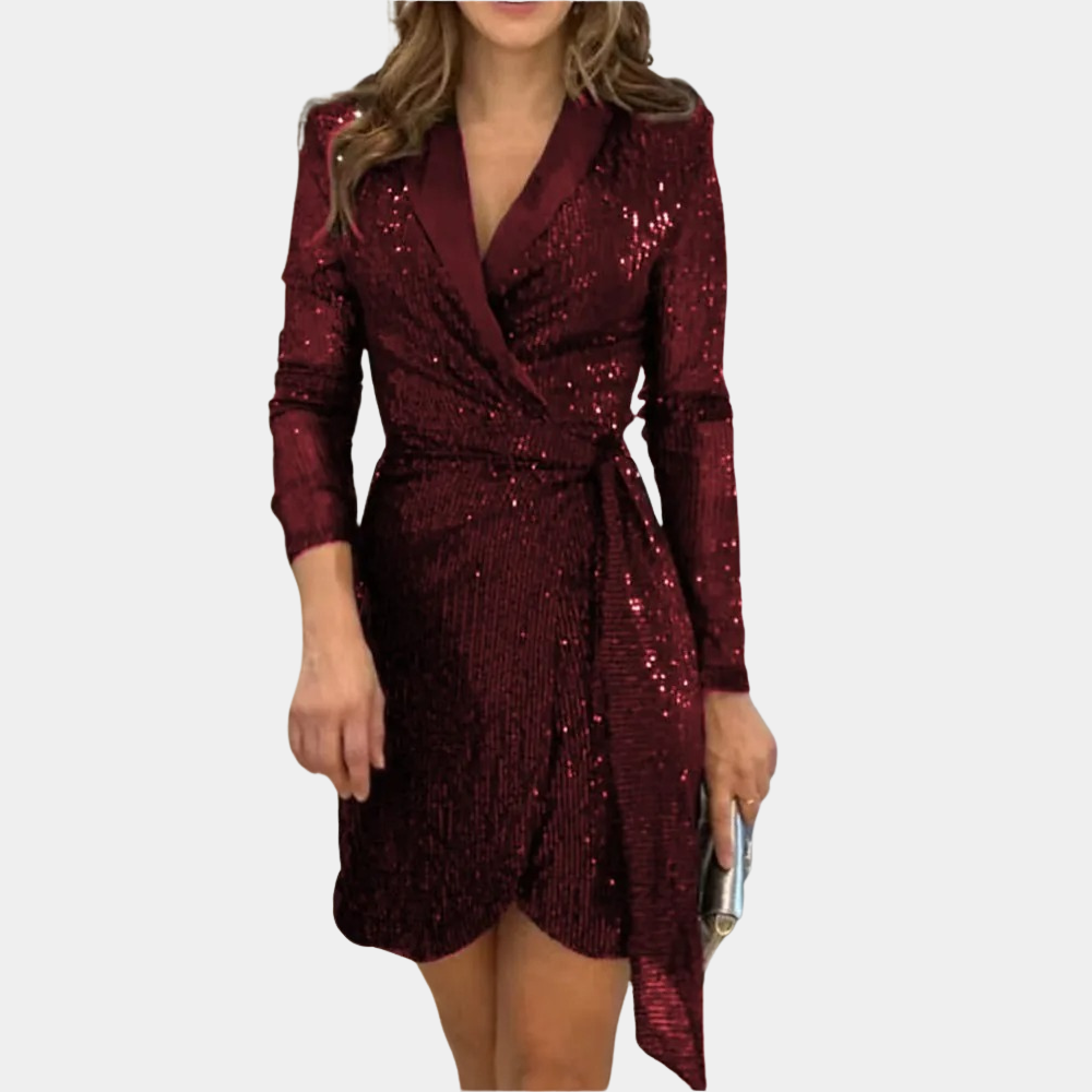 Women’s Blazer Dress – Long Sleeve with Waist Belt
