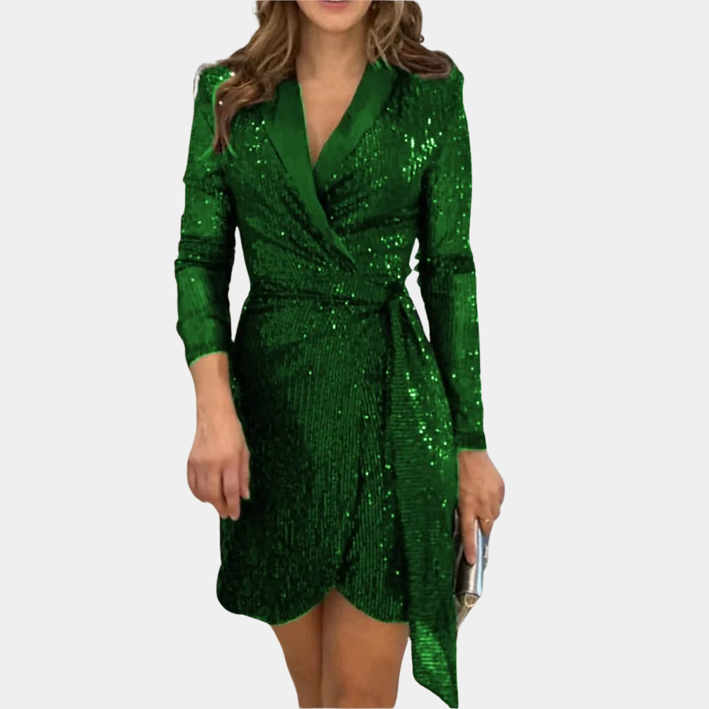 Women’s Blazer Dress – Long Sleeve with Waist Belt