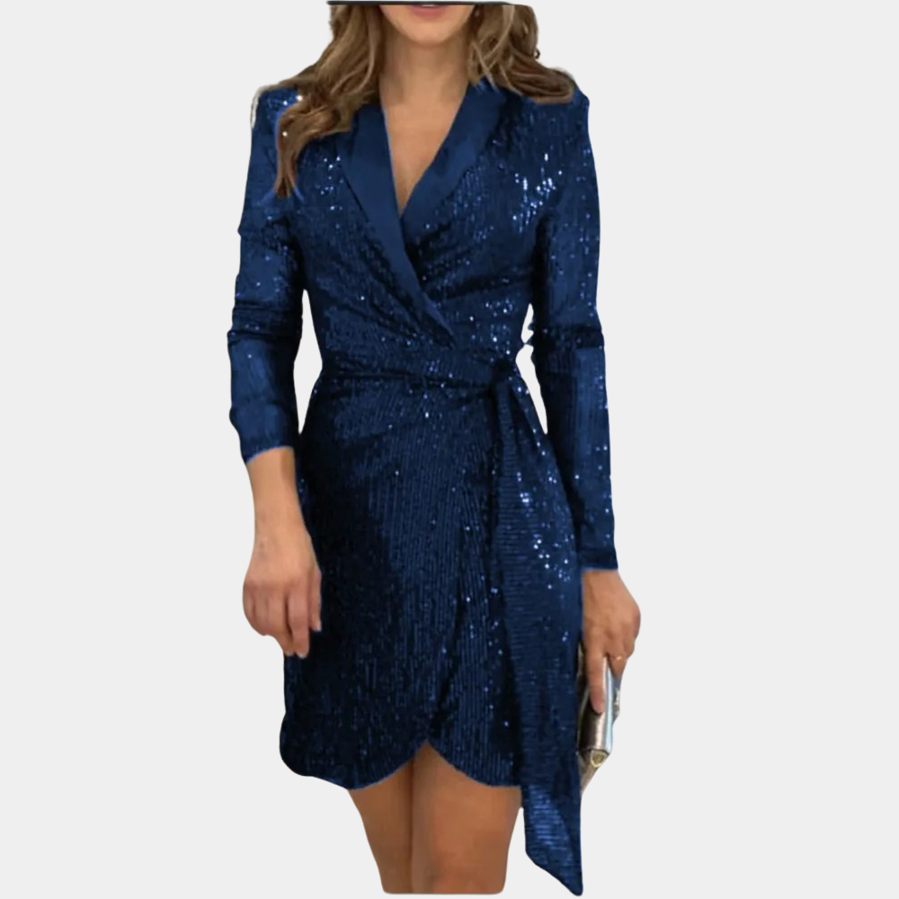 Women’s Blazer Dress – Long Sleeve with Waist Belt
