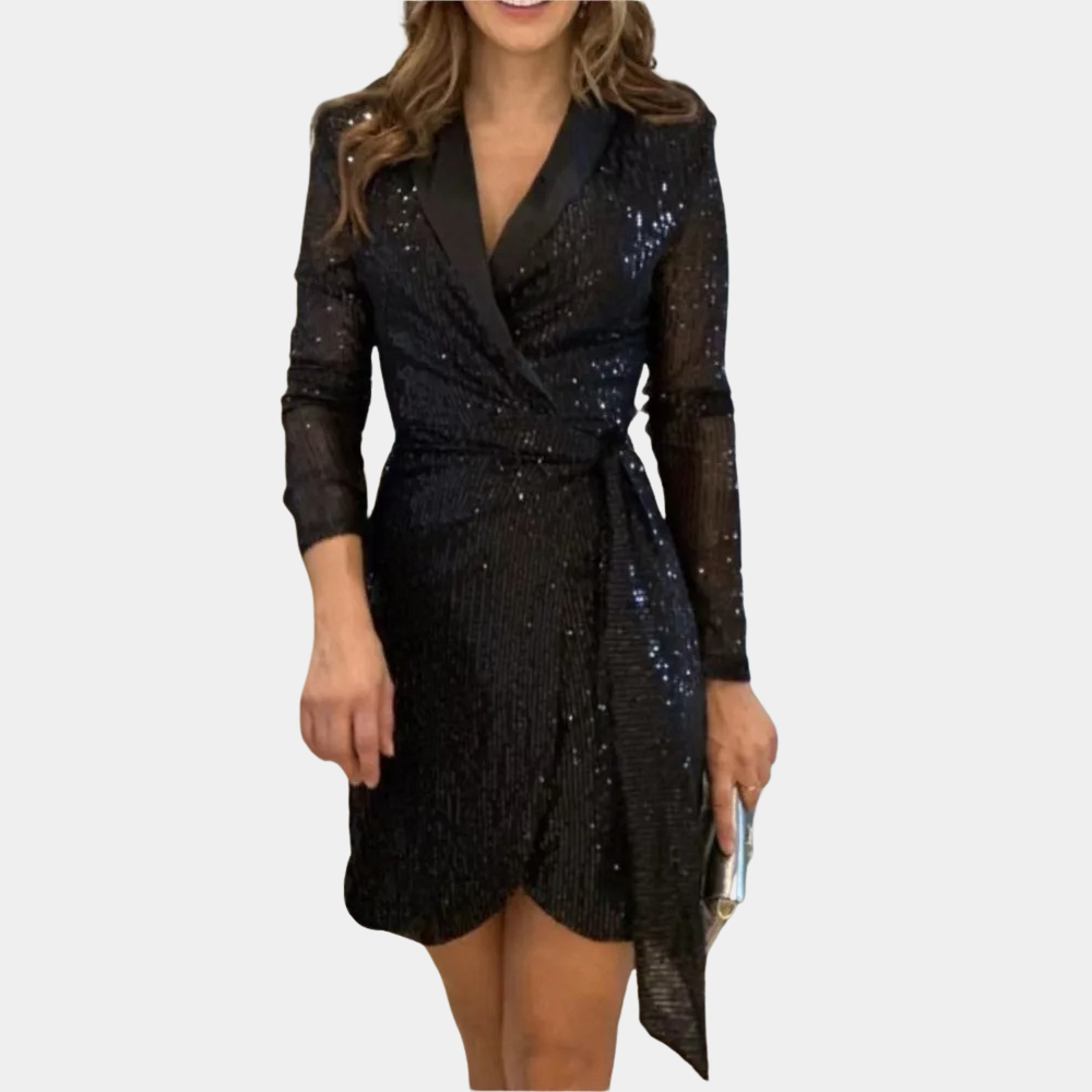 Women’s Blazer Dress – Long Sleeve with Waist Belt