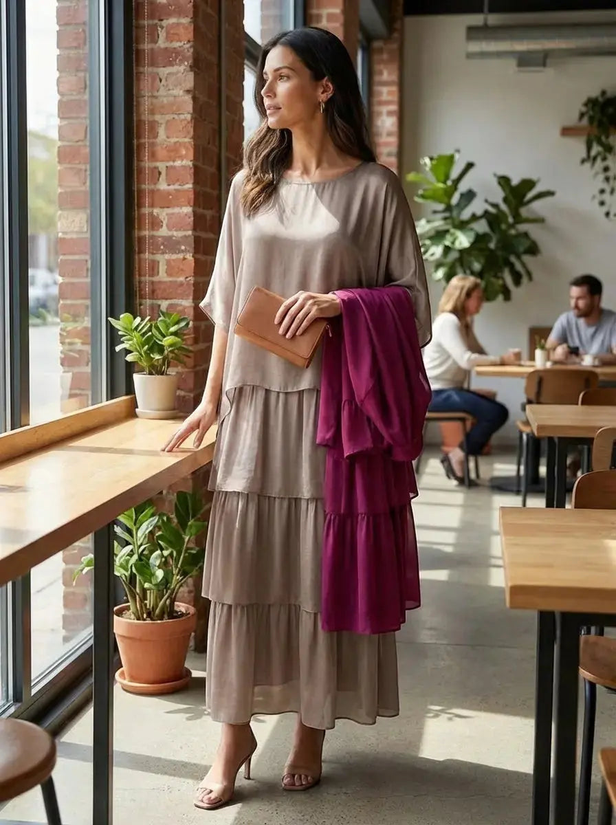 Loose Dress with Batwing Sleeves Maxi Dress Summer Dress