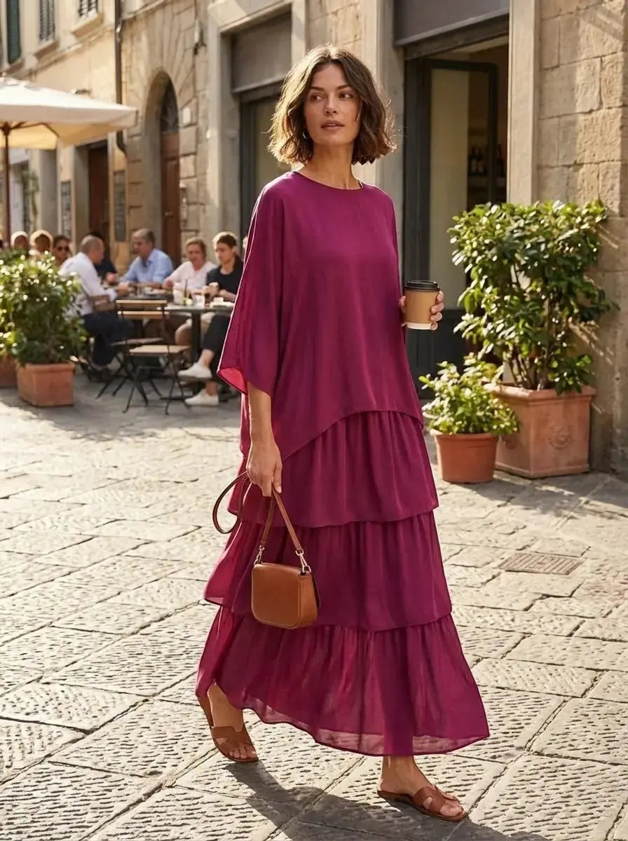 Loose Dress with Batwing Sleeves Maxi Dress Summer Dress