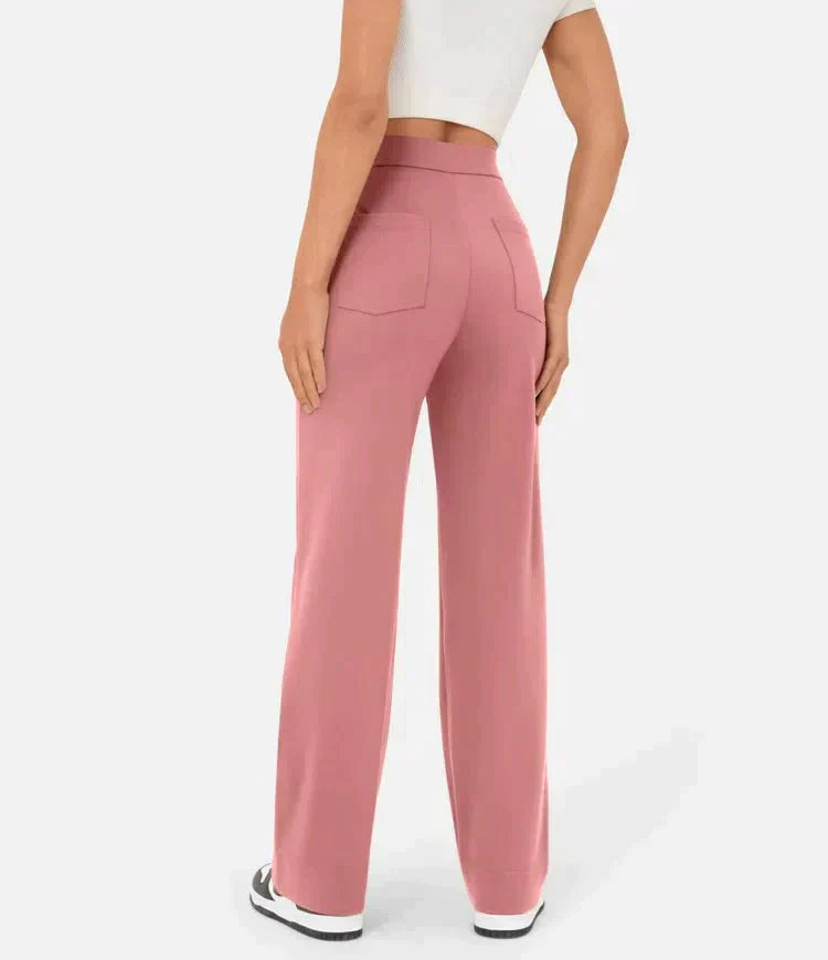 Women's Elastic Waist Trousers with Drawstring