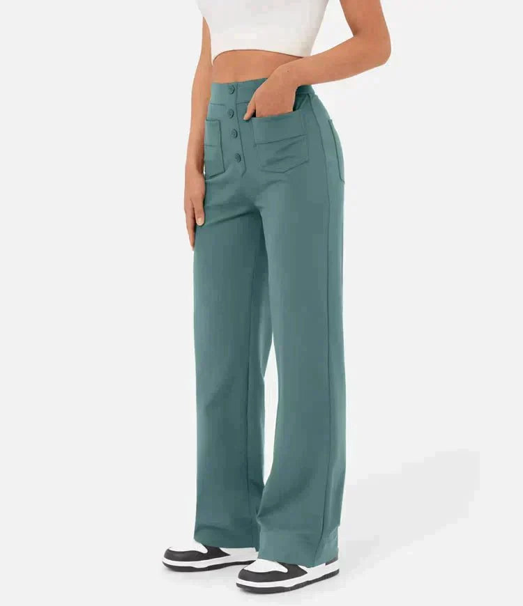 Women's Elastic Waist Trousers with Drawstring