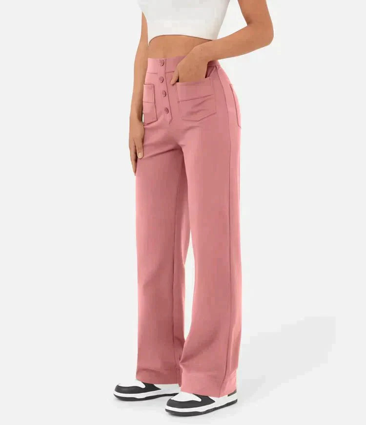 Women's Elastic Waist Trousers with Drawstring