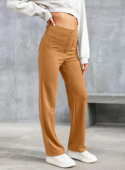 Women's Elastic Waist Trousers with Drawstring