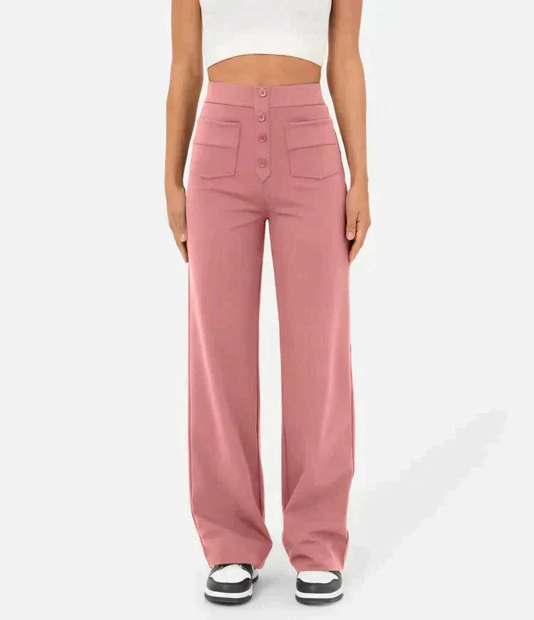 Women's Elastic Waist Trousers with Drawstring