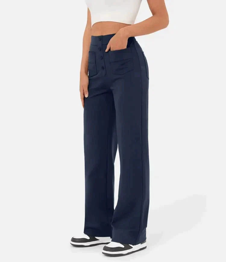 Women's Elastic Waist Trousers with Drawstring
