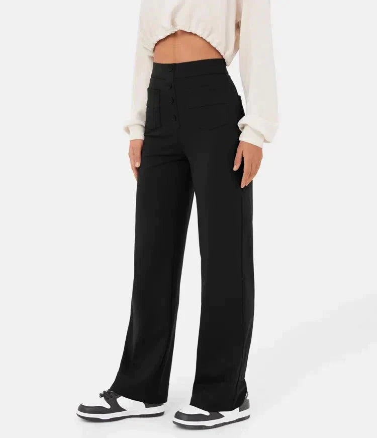 Women's Elastic Waist Trousers with Drawstring