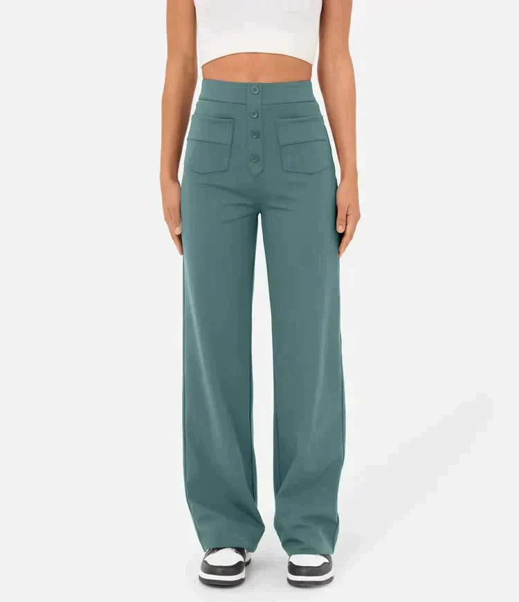 Women's Elastic Waist Trousers with Drawstring