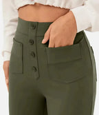 Women's Elastic Waist Trousers with Drawstring
