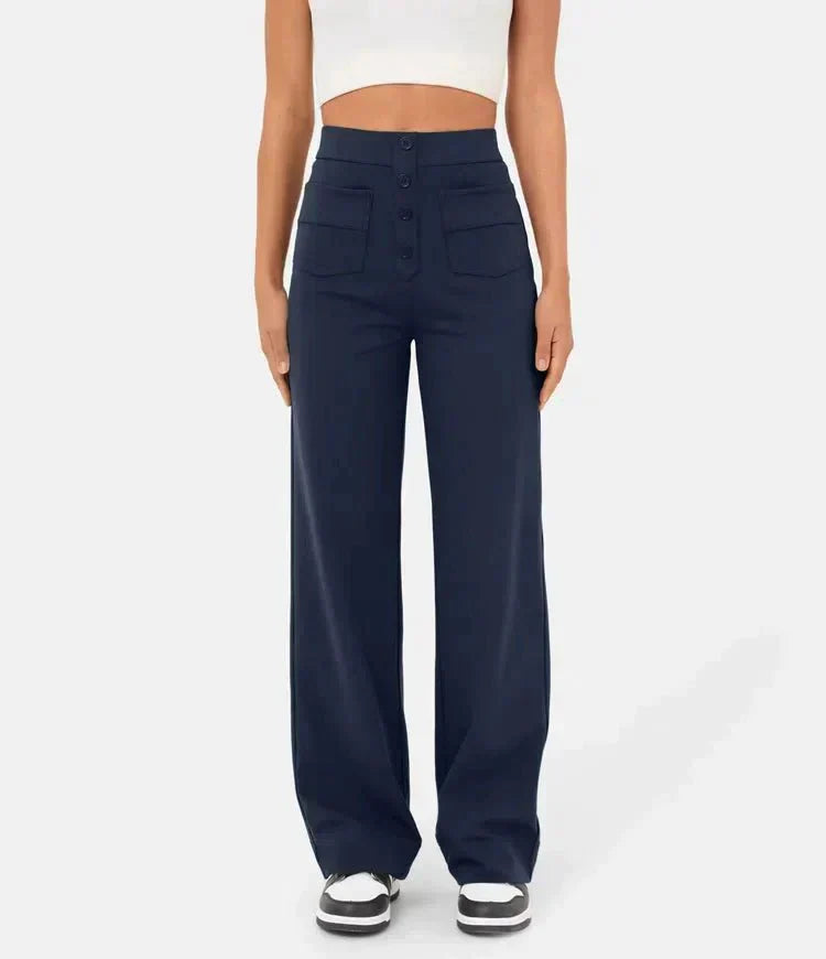 Women's Elastic Waist Trousers with Drawstring