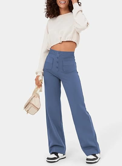 Women's Elastic Waist Trousers with Drawstring