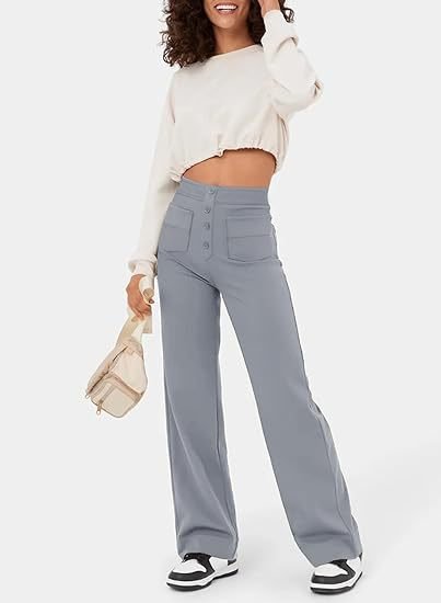 Women's Elastic Waist Trousers with Drawstring