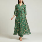 Women’s Floral Print Maxi Dress with V-Neck Design