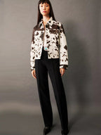 Trendy Cow Print Statement Jacket