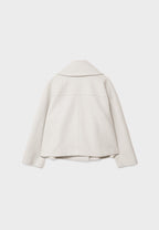 Short Tailored Double-Breasted Cropped Coat
