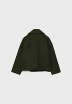 Short Tailored Double-Breasted Cropped Coat