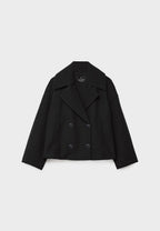 Short Tailored Double-Breasted Cropped Coat