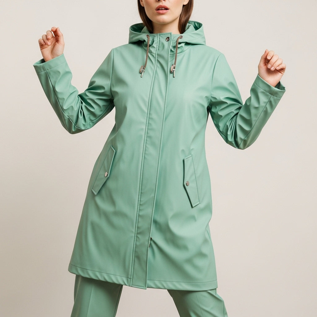 Dames stijlvolle regenjas | Met capuchon