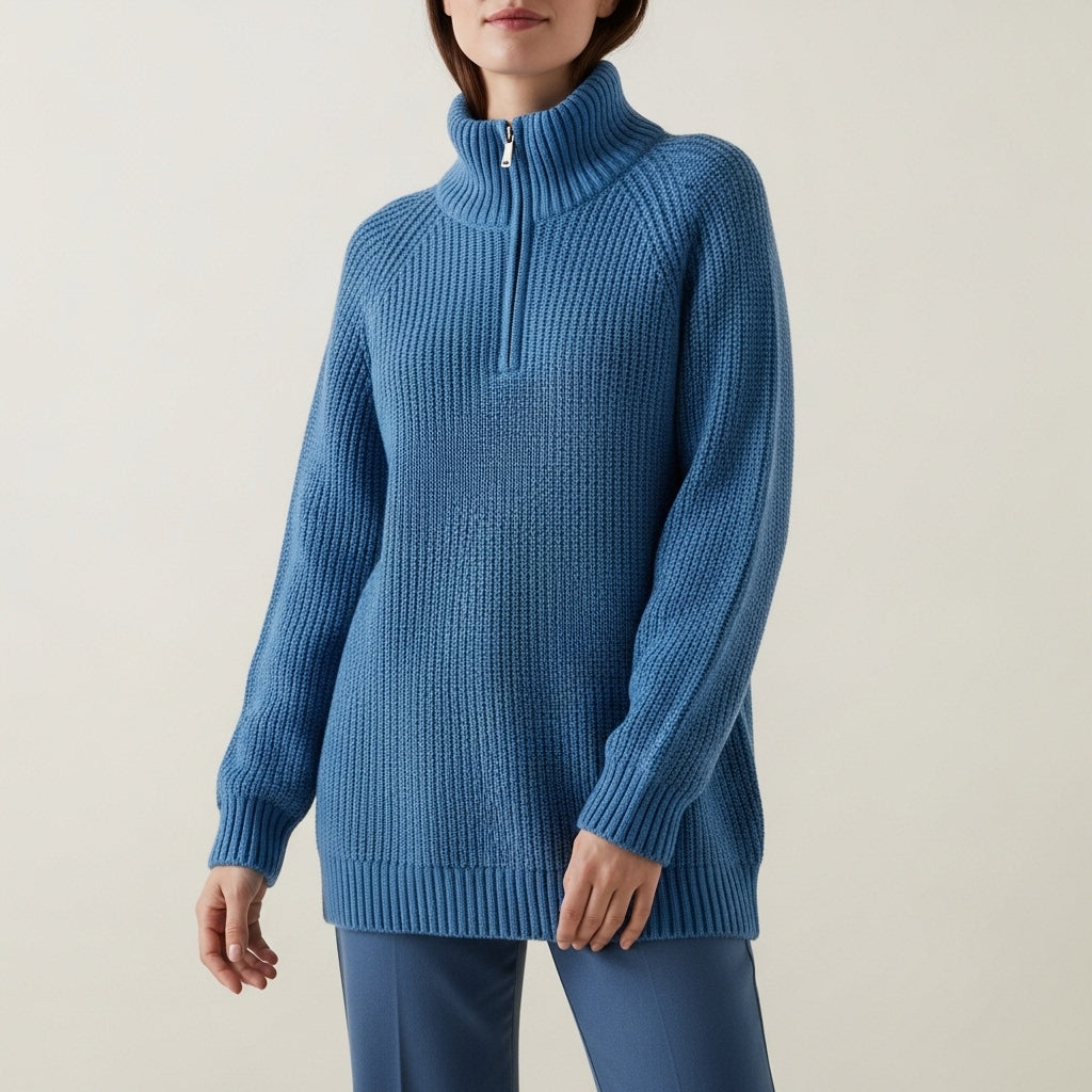 Women’s Knitted Sweater with Zipper