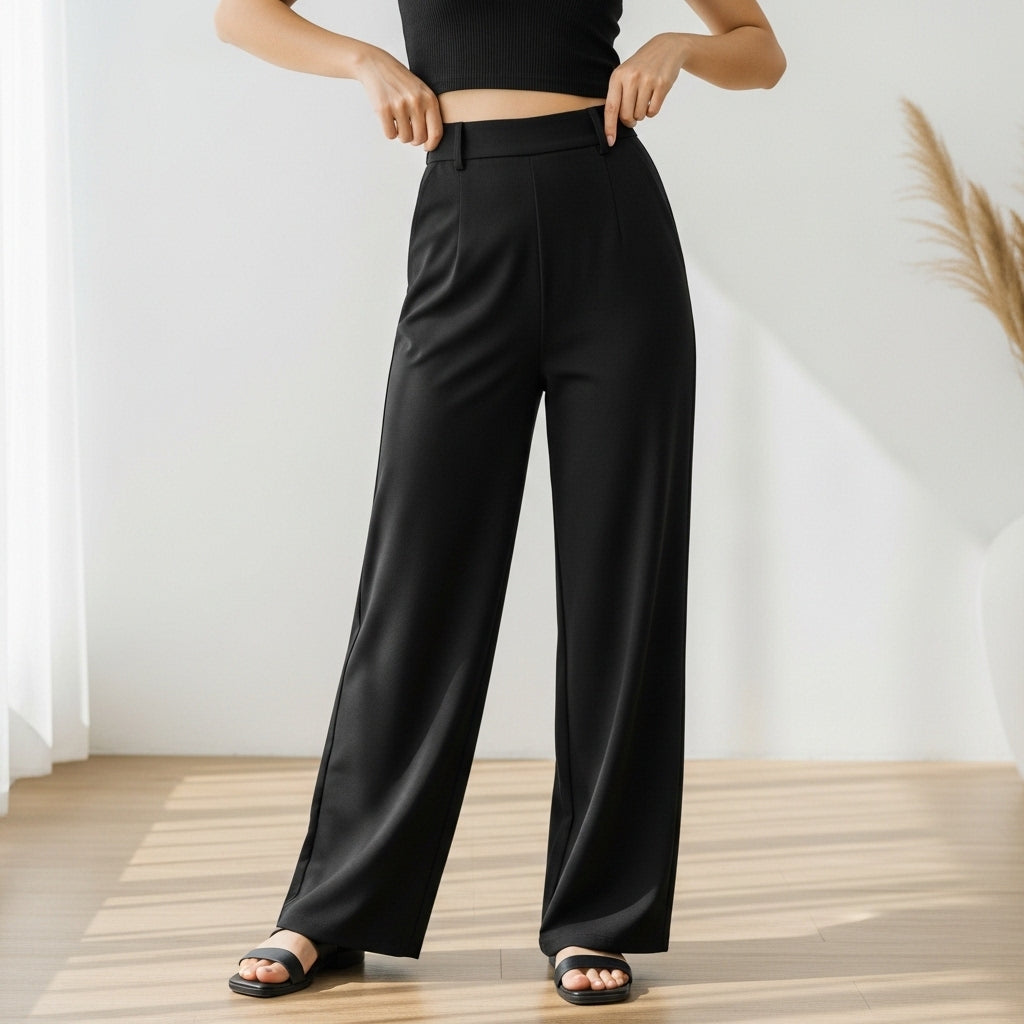 Women’s modern pants with high waist | Wide leg