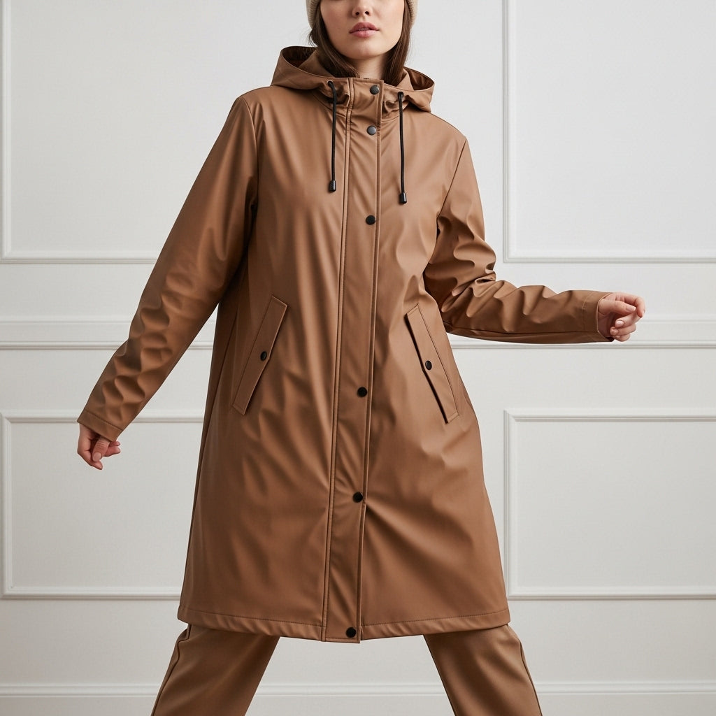 Women’s raincoat with hood | Long